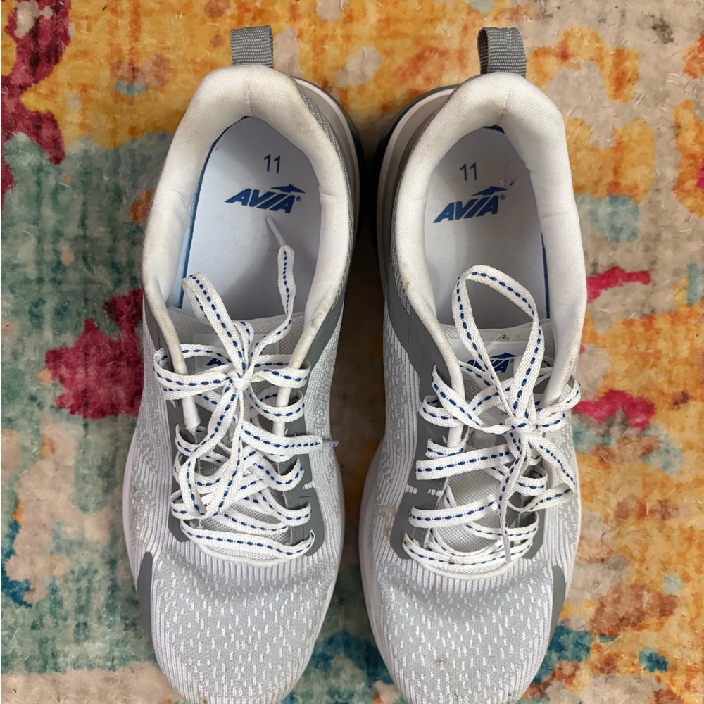 Avia Light Gray and White Athletic Shoes